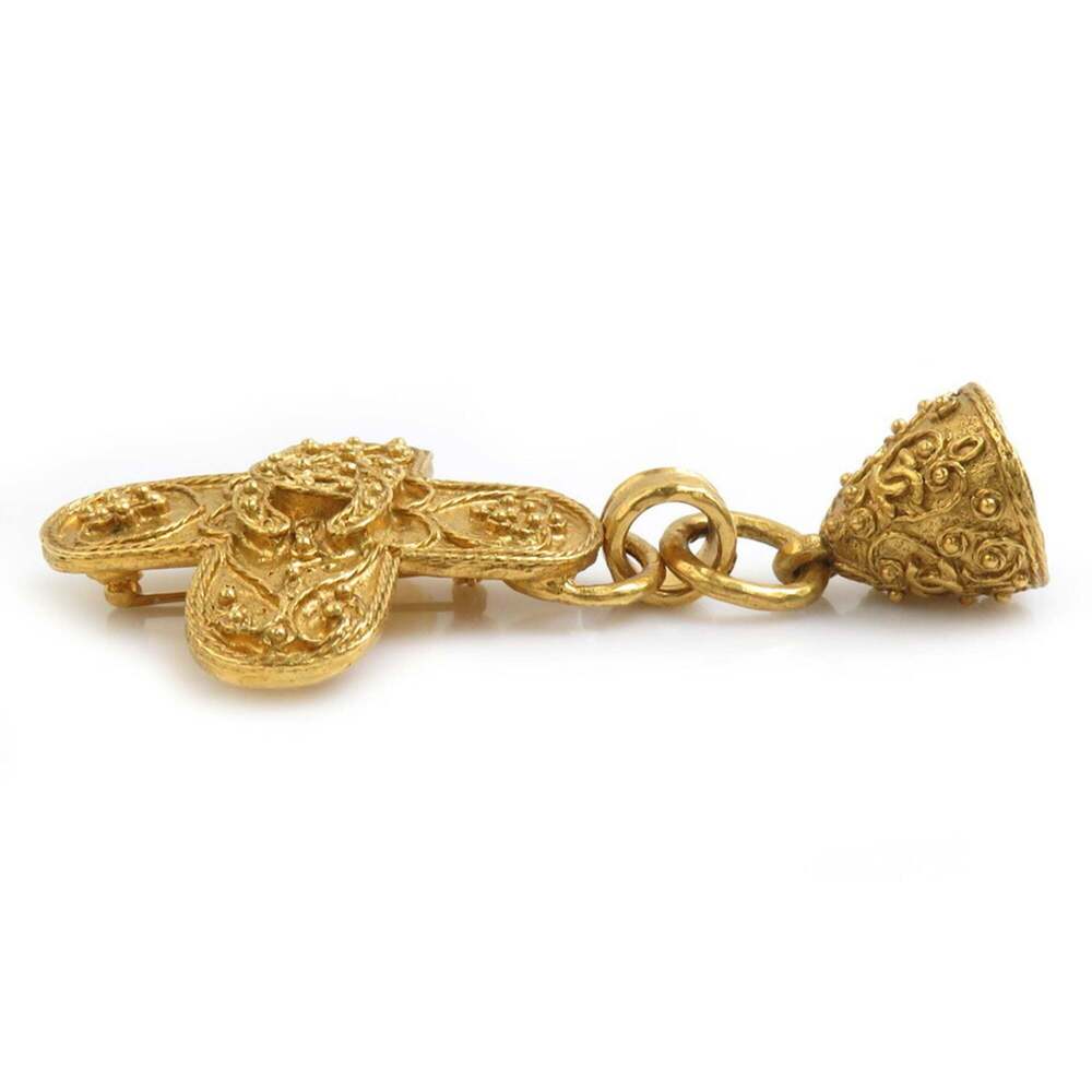 CHANEL Authentic Gold Logo Brooch - Picture 3 of 5